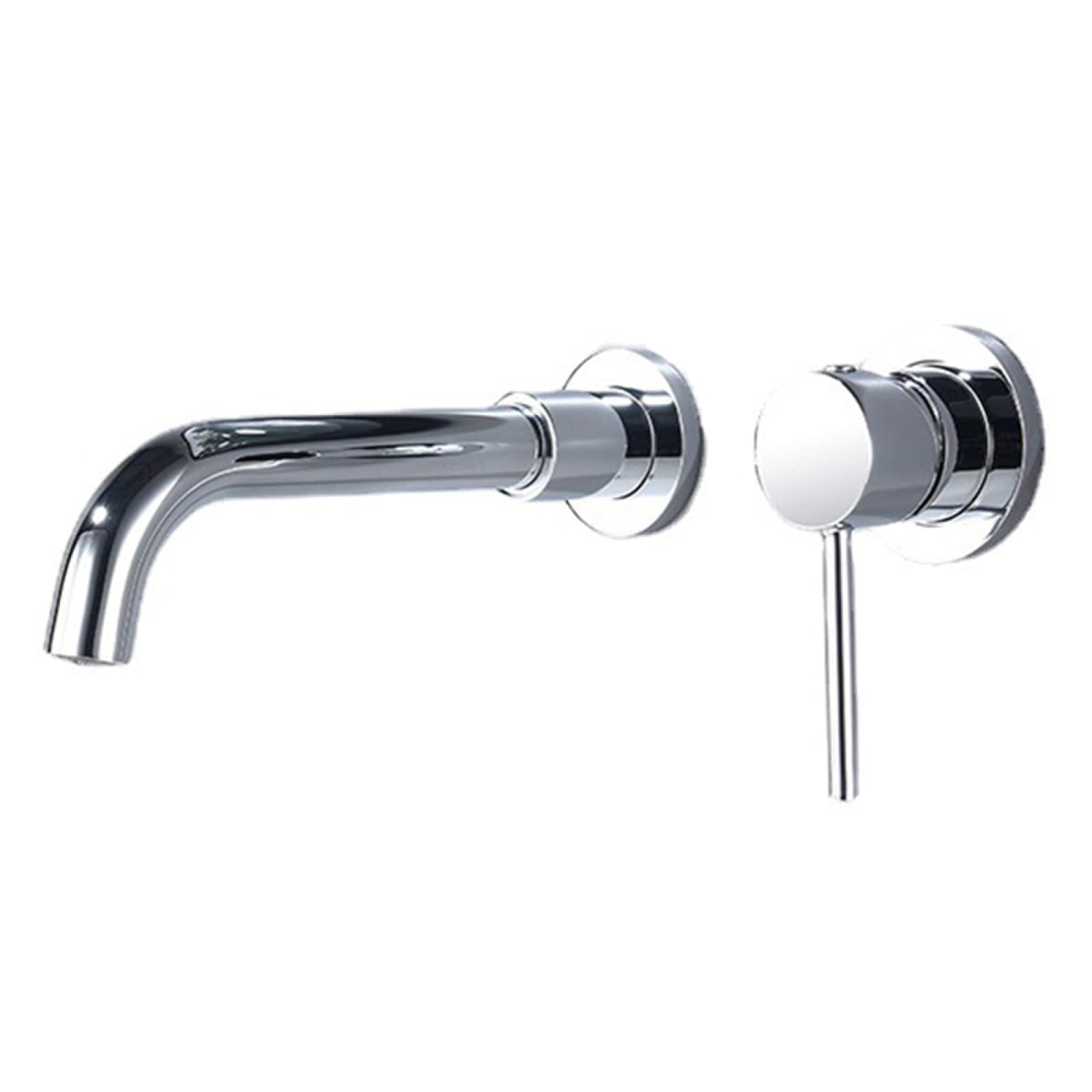 Robinet de lavabo en laiton massif chrome, mitigeur mural design élégant