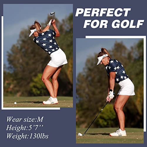 Women's Print Golf Shirts Short Sleeve Tennis Shirt Golf Polo Shirts #TOP2