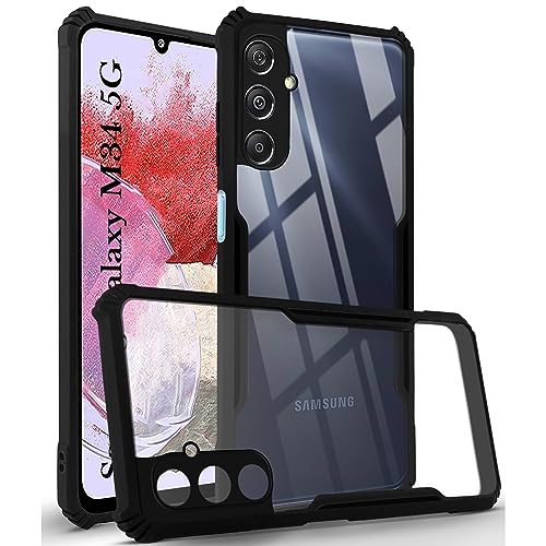 Image of Jkobi Back Cover Case for Samsung Galaxy M34 5G (Shockproof with Polycarbonate Clear Panel | Professional Black)