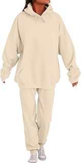 Sweatsuits Women 2 Piece Outfit Fleece Comfort Plain Oversized Hoodie Baggy Jogger Sweatpants Set Sweat Sets