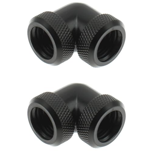 Montaje de refrigeración por agua negro 4 piezas G14 Codo giratorio de 90 grados 0.551 in OD Tubo duro Conector de giro rápido con junta tórica de