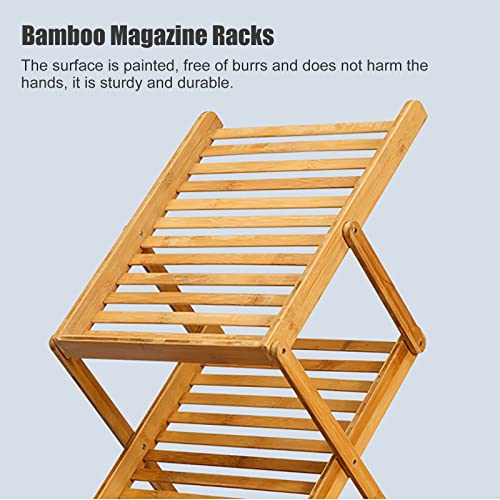 Présentoir pliable en bambou avec hauteur réglable