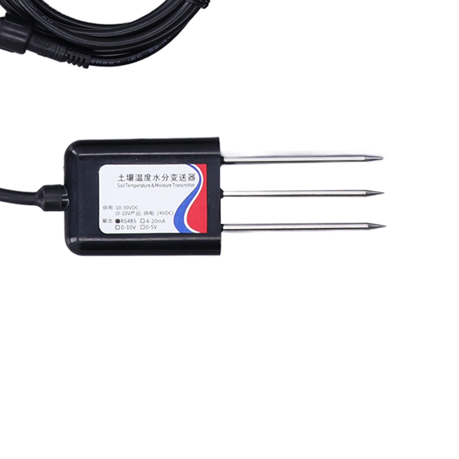 Transmisor de Sensor de Suelo Sensor Inalámbrico de Humedad del Suelo RS485 con Monitoreo de Temperatura Alcance de 3000 M IP65 ABS Carcasa Impermeable para Usuarios de Invernaderos de