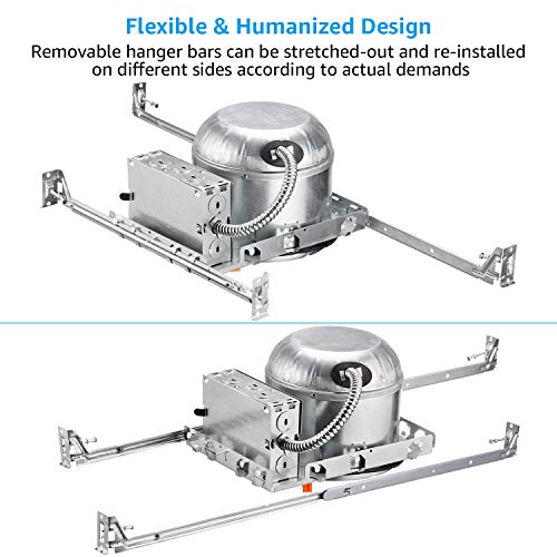 Torchstar 8-Pack 6 Inch Shallow New Construction Recessed Housing, Ic Rated & Air Tight Ceiling Led Downlight Can With J-Box, Etl Listed Slim/Narrow New Construction Housing, Tp24 Connector #TOP5