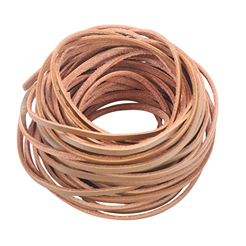 Cdy 3Mm Wide Flat Genuine Leather Strip Cord 6Yards Braiding String Very Suitable For Jewelry Making, Leather Shoe Lace, Garden Tools，Toys，Woven Bags，Diy Crafts Projects (Light Brown 6Yards) #TOP5