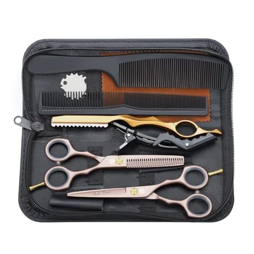 Purple Dragon Haarschere 5,5Zoll Profi Friseurschere Friseurscheren set perfekt Haarschnitt für Damen und Herren Sharfe Schere für Barbier/Friseur/Anfänger (Roségold)