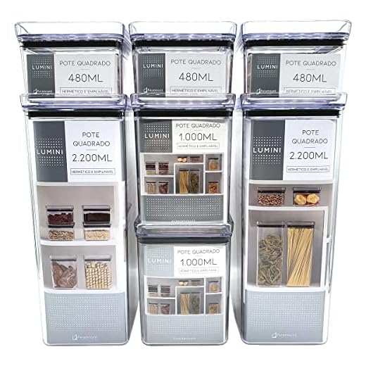 Kit 7 Potes Herméticos Acrílico Baitagrill