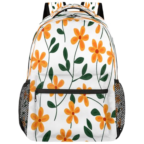 Cute Flower Pattern Kids Backpack, Lightweight School Bookbag Large Capacity Laptop Backpack Water Resistant Daypack Shoulder Bag for Teenager Boys Girls