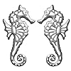 Fathersden collection seahorse wall decor nautical bathroom decor 12 inch complimentary 2 pcs left right metal ocean art beach decorations for home giftable sea life decor beach wall decor  urban country home decor