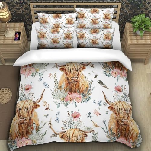 Housse de couette Highland 140x200 microfibre florale pour lit ado - 5