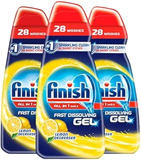 Finish Dishwasher Fast Dissolving Gel All in 1 Max Lemon 700 ml, Pack of 3