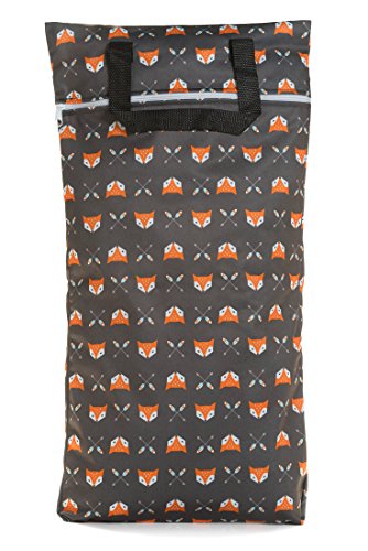 Image of Buttons Cloth Diapers Waterproof Washable Reusable Zippered Laundry Wet Bag (Large, Sherwood)