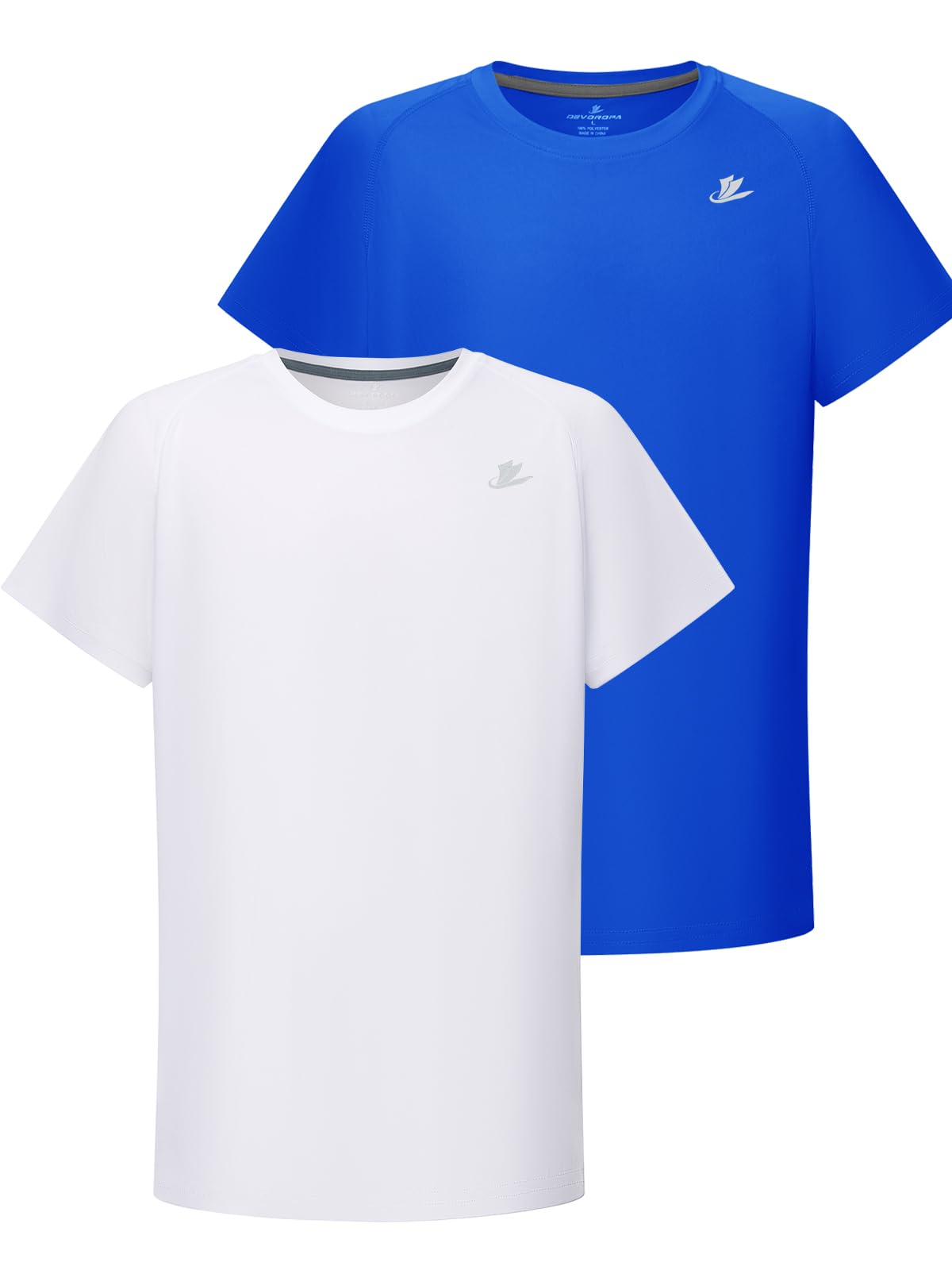 DEVOROPA Youth Boys Compression Shirt Long/Short Sleeve Football Baseball Undershirt Quick Dry Kids Sports Baselayer Crewneck
