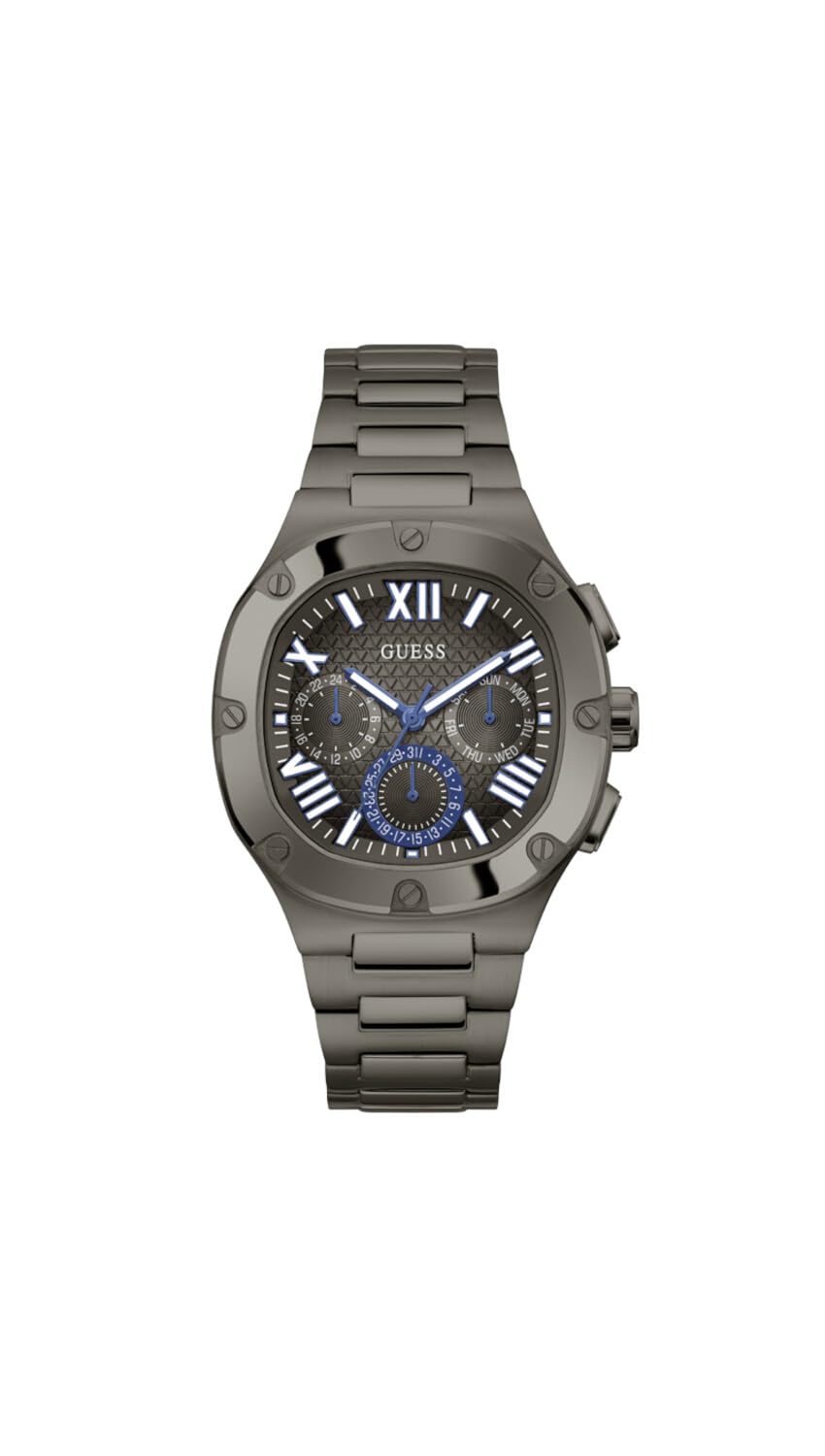 GUESS Men Gunmetal Square Stainless Steel Dial Analog Watch- GW0572G5 (B0CCPFZXC9) Amazon Price History, Amazon Price Tracker