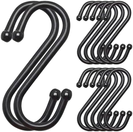 12 Pack S Hooks Heavy Duty Stainless Steel S Shaped Hooks, 3 Inch Long 1/5 Inch Thickness S Metal Hanging Hooks Utility Hooks