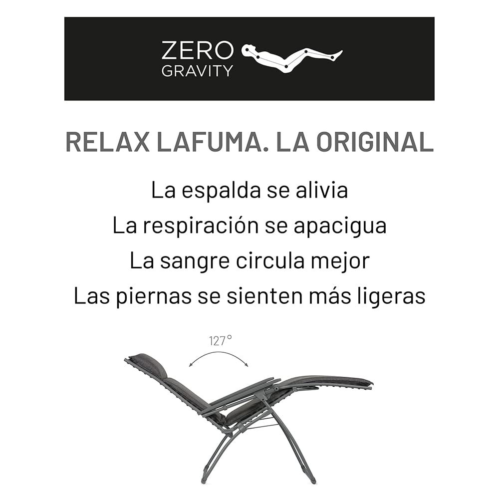 Lafuma MOBILIER Sedia a sdraio reclinabile Relax, Pieghevole e regolabile, Sistema di sospensione con lacci, RSXA, Velio, Colore: fonte, LFM2045-9149