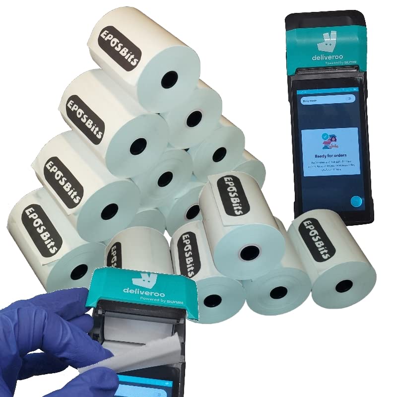 EPOSBITS® Rolls to Fit Deliveroo Sunmi Terminal V2 (15 Rolls)