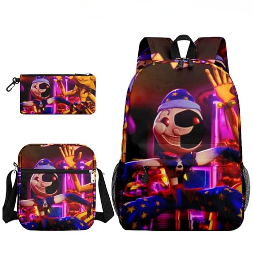 Boys Sundrop and Moondrop Backpack 3PCS Set Kids Sundrop Casual Daypacks Set - L/17.7in (7,3pcs)