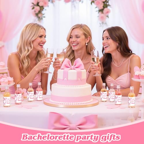 Mini étiquettes bouteille vin autocollantes nœud rose 50 pces - 5