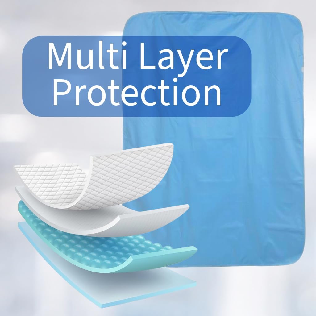 Vakly Washable Underpads 36 x 54 in (3 Pack) – Reusable Waterproof Incontinence Bed Pads, Heavy Absorbent Mattress Protector for Adults, Seniors, Kids & Pets