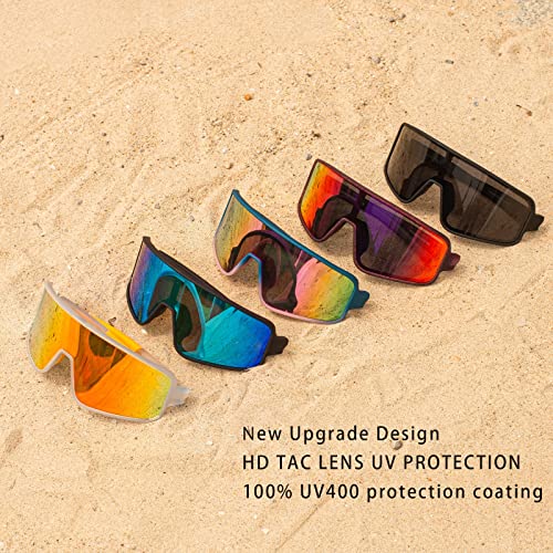 Image of MAXJULI Polarized Sunglasses for Men Women, Windproof Outdoor Sports Cycling Running UV400 Protection Sun Glasses 8121