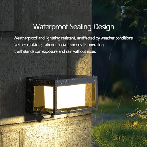 Aplique de pared exterior LED solar negro IP65 con sensor 4