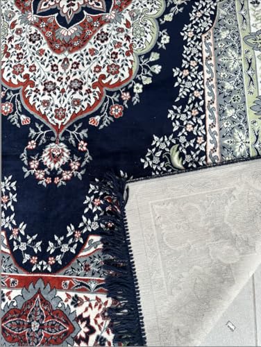 Tapis persan bleu 138x205 cm floral classique - 5