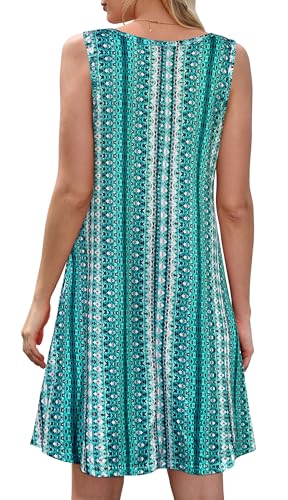 Image of Summer Dresses for Women Beach Boho Sleeveless Vintage Floral Flowy Pocket Tshirt Tank Sundresses 2026