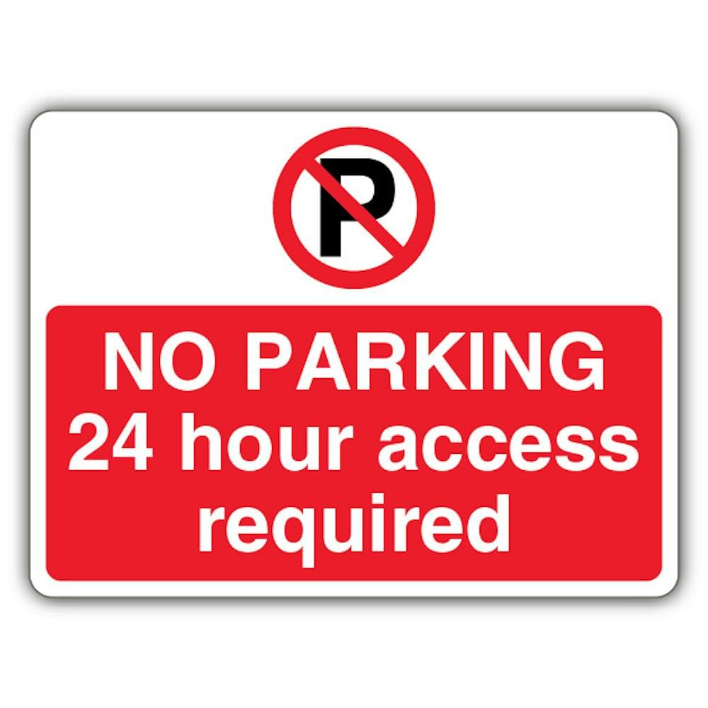 V Safety No Parking 24 Hour Access Required - Prohibition 'P' - Landscape Safety Sign - 400 x 300 mm - RA1 Reflective 3mm Aluminium Composite