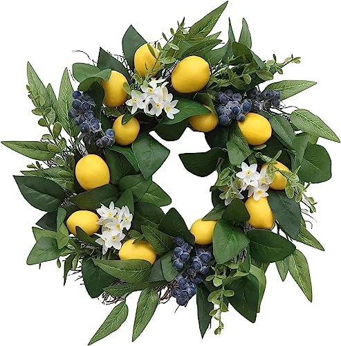 Couronne de vacances pour décoration de maison et fenêtre avec fleurs artificielles d'été