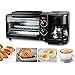 Maquina De Pan 1050 (W), Horno Multifuncion 9L, Con SartéN Antiadherente Y Cafetera, Con Hornear, Huevos Fritos, Calentar, Tostar, Desayunos A Domicilio, Con Interruptor Temporizador,Black