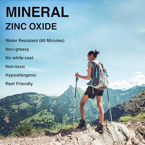 Surface Mineral Sunscreen Lotion SPF 50, Lightweight Non-Nano Zinc Oxide Formula, Reef Friendly, Broad Spectrum UVA UVB Protection, Water Resistant Sun Care for 80 Minutes Outdoor Use, Tinted, 3oz