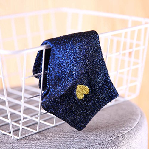 Junlinto Bordado Amor Brillo Moda Plata Oro Seda Colorido Brillante Brillante Calcetines Azul Real