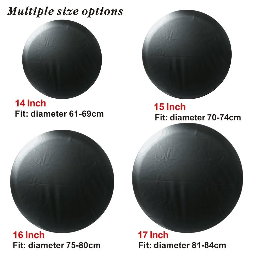 Reifen Aufbewahrung 1PC 14" 15" 16" 17" Zoll Schwarz Reserverad Radabdeckung Hülle Tasche Schutztasche(17 Inch)