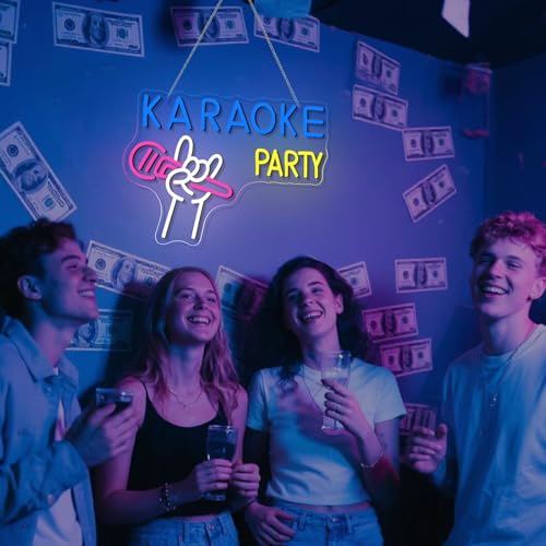 Image of Karaoke Party Neon Sign LED Neon Light Decor for Music Room & Karaoke Bar