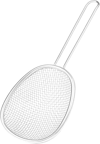 Mesh Strainer Mesh Strainer Stainless Steel Skimmer Slotted Spoon Cooking Colander Strainer Ladle Pasta Noodle Spoon Handle Kitchen Strainer for Hot