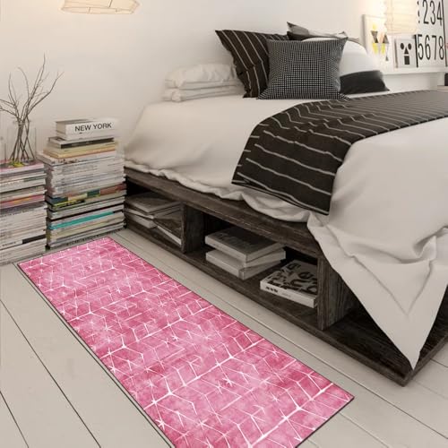 Alfombra pasillo moderna rosa decorativa para pasillos y cocinas 3