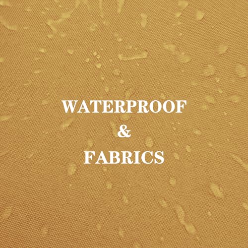 Home Brilliant Mustard Yellow Outdoor Cushion Covers 45 x 45, Decorative Waterproof Square Pillow Covers - Image 3
