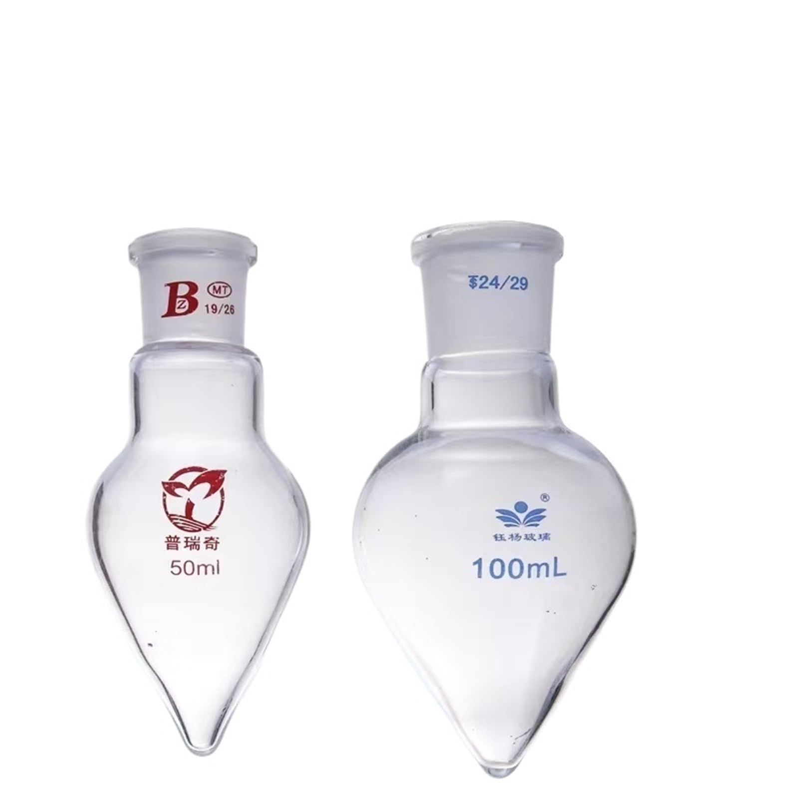 matraz de fondo redondo， Matraz de vidrio de borosilicato alto de 50 ml a 2000 ml, esmerilado, boca n.° 19/n.° 24/n.° 29, fondo en forma de V(1000ml celiber24)