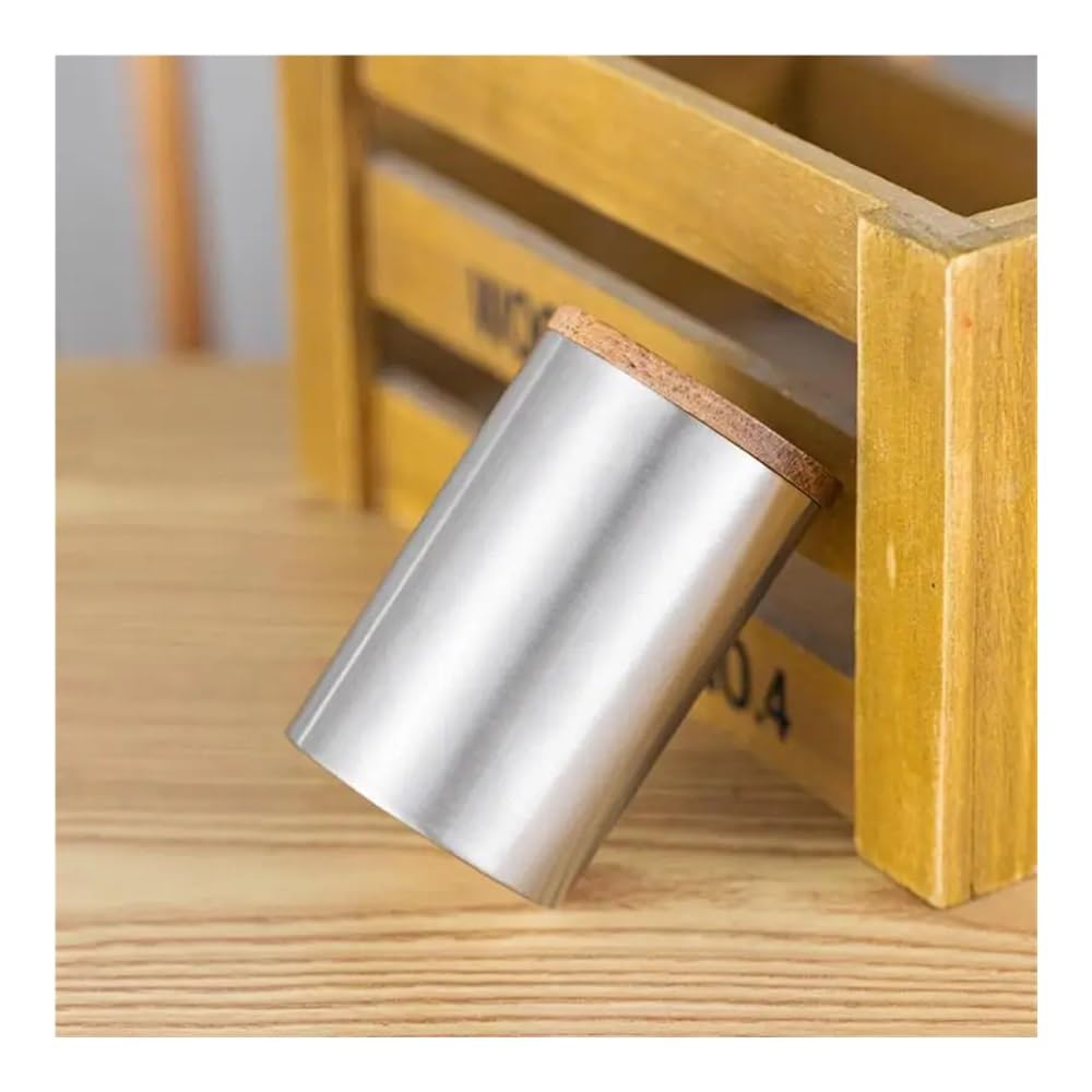 2 Stück 250 ml Edelstahl luftdicht Müslibehälter Vorratsdosen Set Teedose Behälter mit Deckel für Kaffeebohnen Zucker Trockenmilch