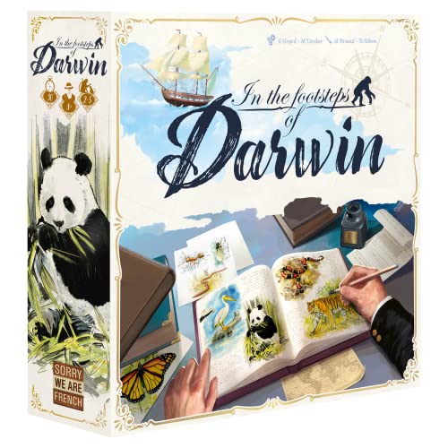 In the Footsteps of Darwin - Tile Laying Euro Style Board Game, Green, 25 cm x 25 cm x 0.1 cm