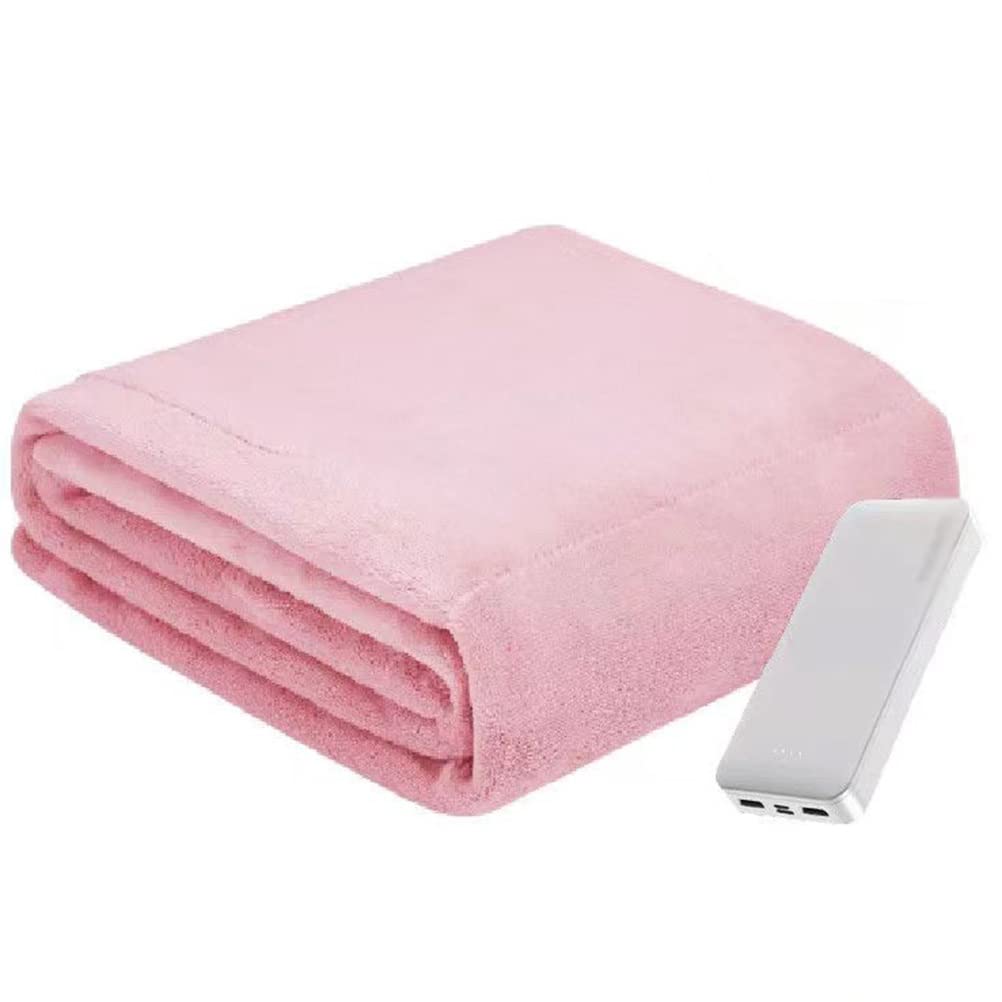 Heated Blanket USB electric warm shawl blanket, Home office dormitory  portable electric blanket, With mobile power supply (Color : Pink, Size :  140x80M) : Amazon.co.uk: Health u0026 Personal Care