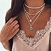Yean Boho - Collares con colgante de plata y turquesa con cuentas para mujeres y niñas