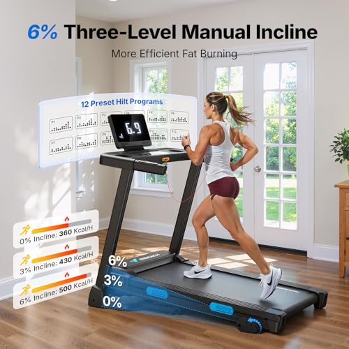 Image of MERACH T12 Foldable Treadmill for Home 300 LBS Capacity Wide Running Belt
