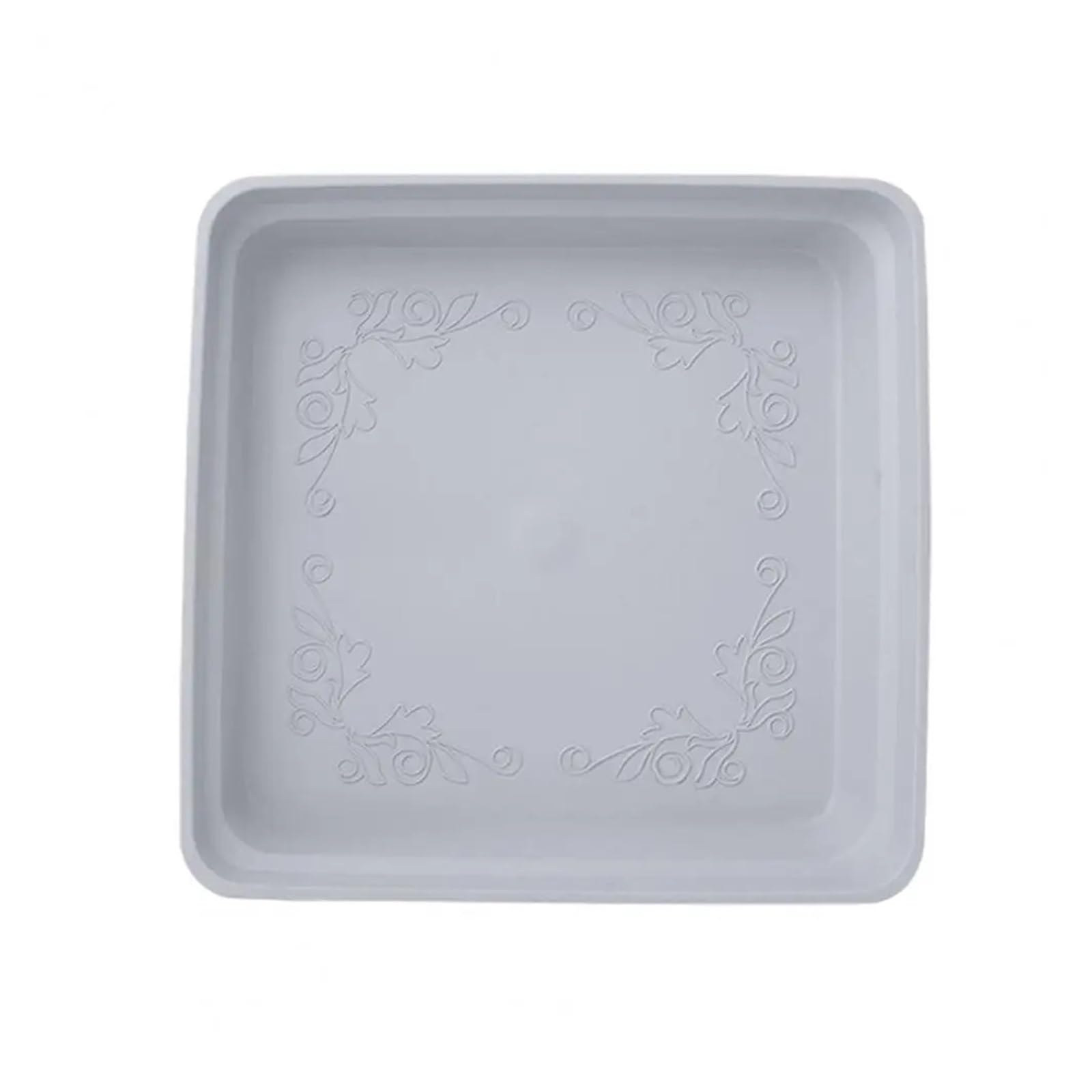 DFGRGRV Plant Saucers Flowerpot Tray Plant Saucer Square High Density Plastic Drip Tray Indoor Outdoor Garden Pots Overwatering Prevention Saucer(Grey White 32cm)