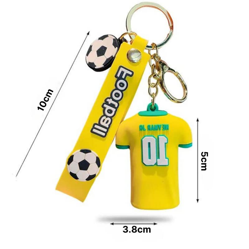 Image of Football jersey Keychain | Ronaldo key chains | messi Keychain | 3D Cute silicone key chain for bike men | soccer Keyring gifts for boys | anime key holder for bag