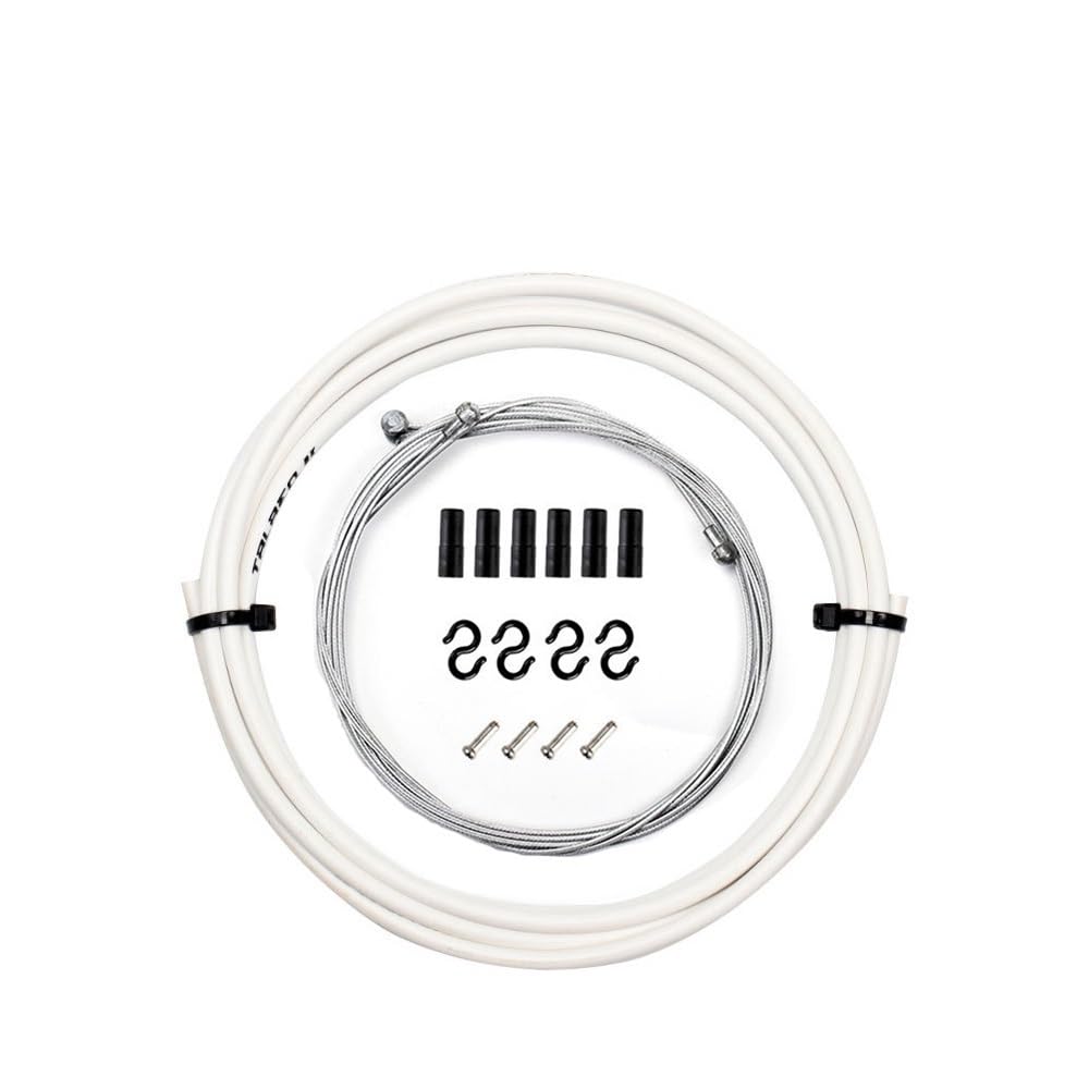Brake Cable 2m/2.5m Wire for Bicycle Bike Shifters Derailleur Brake Cables Shift Cable 4mm/5mm MTB Road Shifter Line(Brake White 5mm)