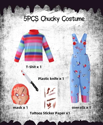 Disfraz Chucky para Niños Halloween con Máscara y Accesorios miniatura 2