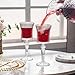Elegant Ribbed Design Wine Glasses Set of 4, Square Wine Glasses 8oz, Long Stem Unique Modern Shape - Ripple Drinkware Embossed Goblet Glasses, For Red & White Wine Home Bar Party