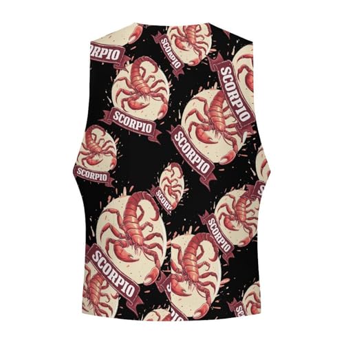 Zodiac Sign Scorpio Men's Suit Vest Waistcoat Vests Formal Dress with 2 Pockets for Business Casual Tuxedo4